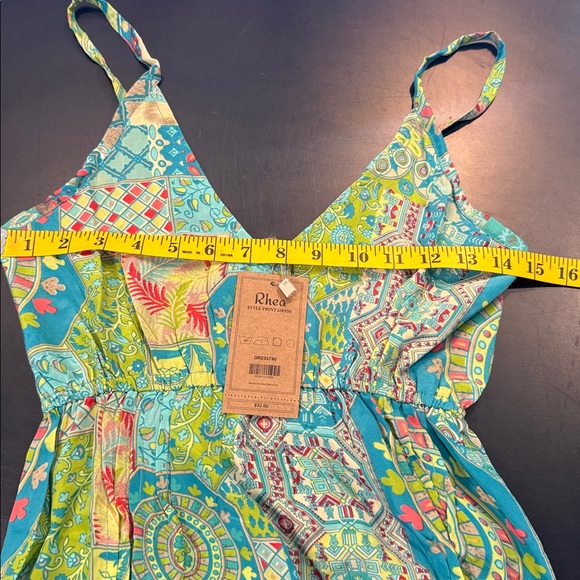 RHEA Green Patterned Maxi BOHO DRESS NWT size Small - Picture 6 of 9